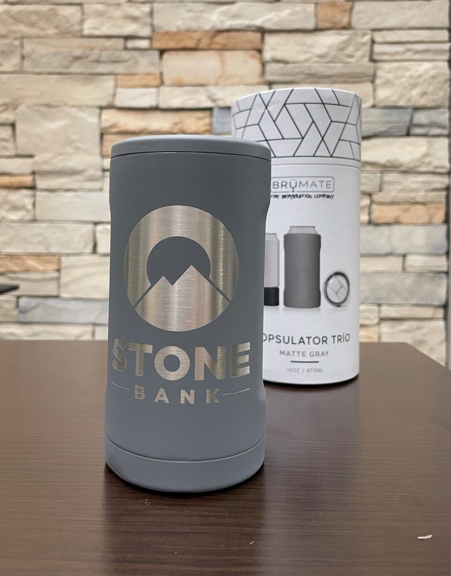 Stone Bank Matte Grey Thermos Tumbler