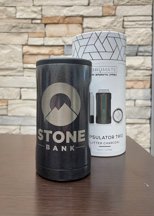 Stone Bank Glitter Charcoal Thermos Tumbler